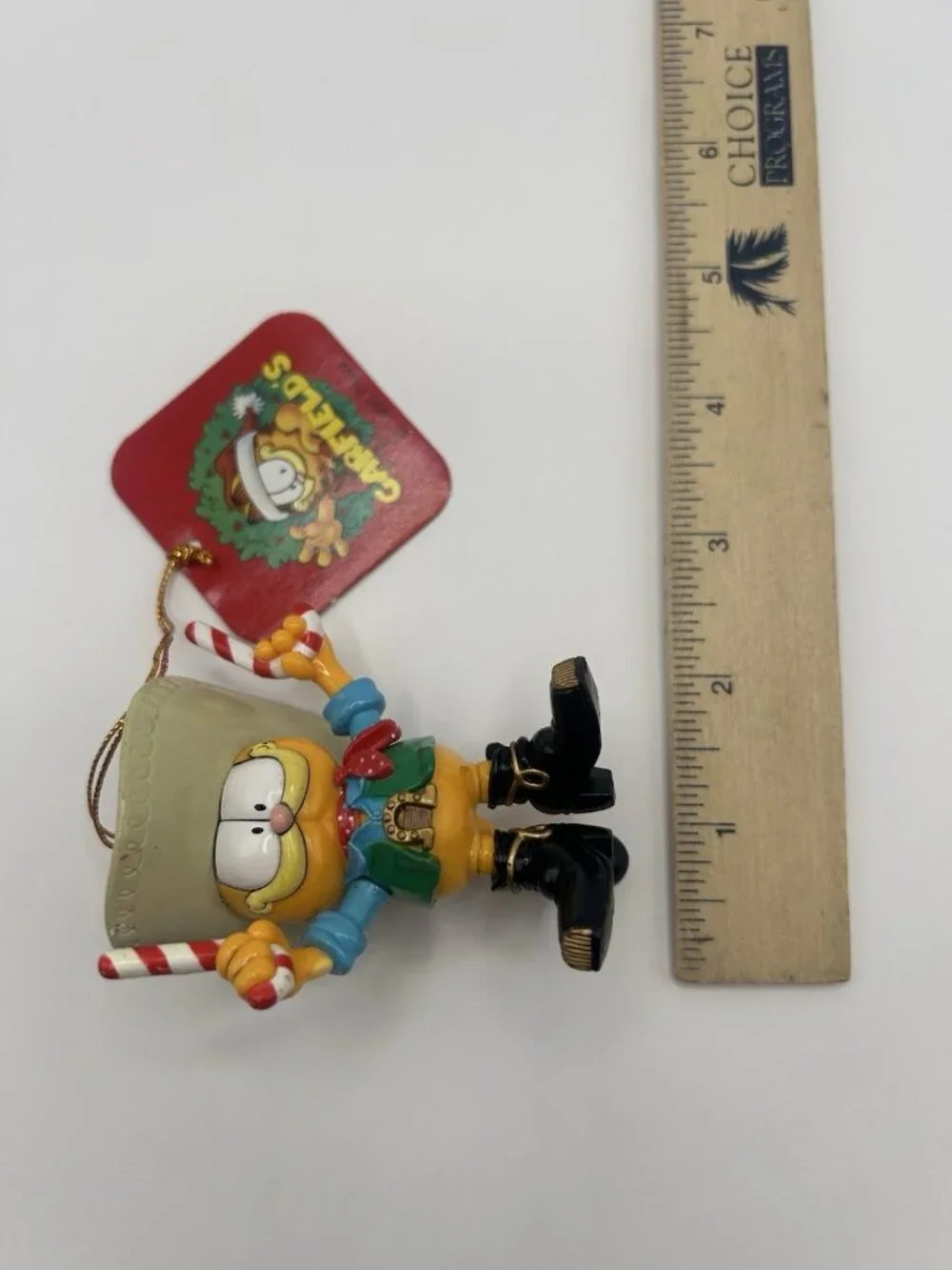 GARFIELD Ornament Trim-A-Tree Paws Christmas COWBOY Candy Cane Guns 1996 Vintage